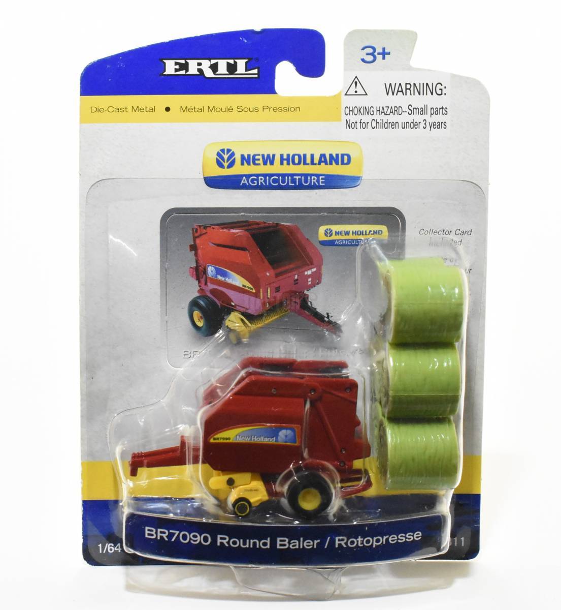 New Holland BR7090 Round Baler with Bales - 1/64