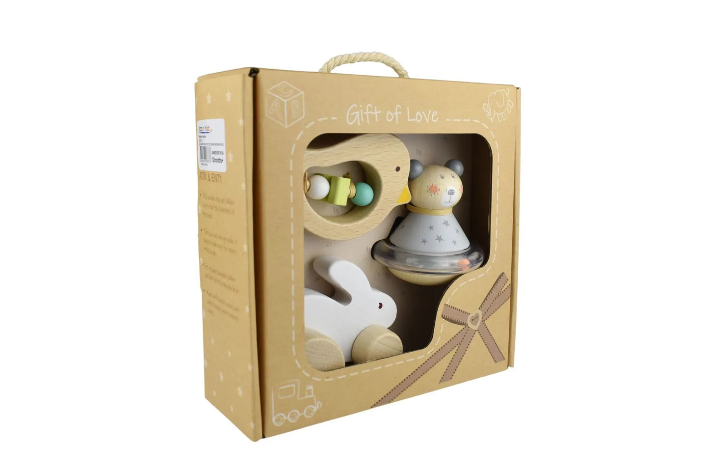 Calm and Breezy 3 Piece Wooden Toy Baby Gift Set