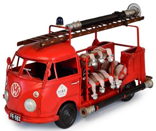 1956 Red Volkswagon Type1 Fire Truck Metal Replica