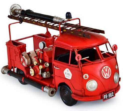 1956 Red Volkswagon Type1 Fire Truck Metal Replica